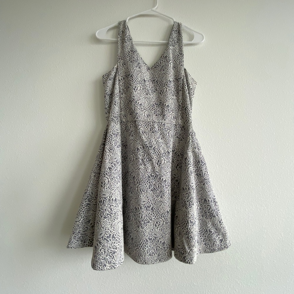 Blue and cream dress